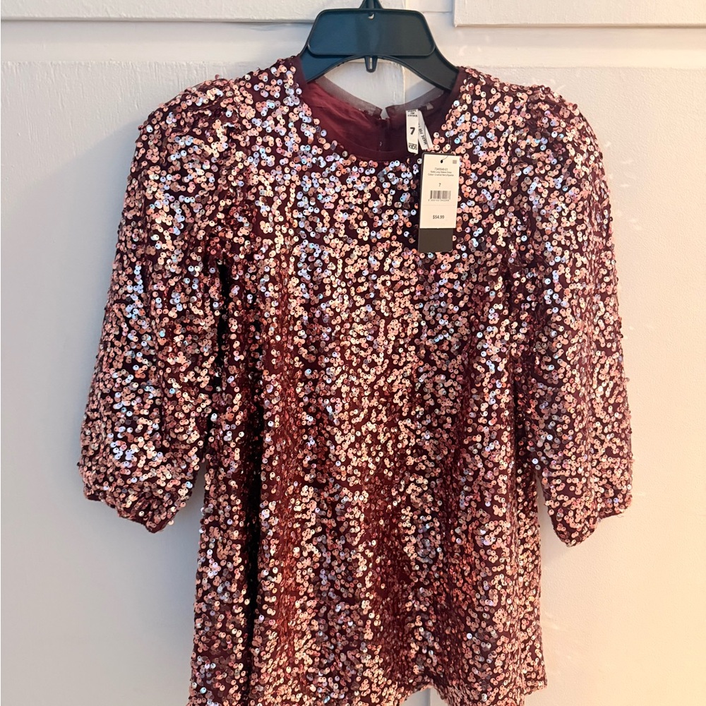 Cotton on kids Sequin Burgundy dress